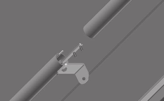 The guide rail will be longer than needed to allow the joint splice to be placed directly on one of the mounting brackets. The joint will have one alignment pin and a splice bar.