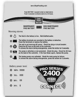 If you are not using a Pro Series standby battery, you cannot use the battery fluid sensor.