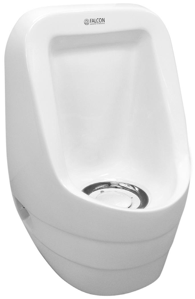 Model F-4000 Specifications Description The Falcon model F-4000 is a vitreous china wall hung, wall outlet waterfree urinal.