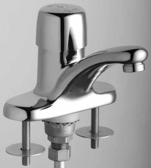 U MANUAL 3400-ABCP Deck Mounted Faucet - 4" Centers PRODUCT TYPE MeterMix Deck Mounted Single Inlet Metering Faucet FEATURES &SPECIFICATIONS Polished chrome plated finish ECAST design provides