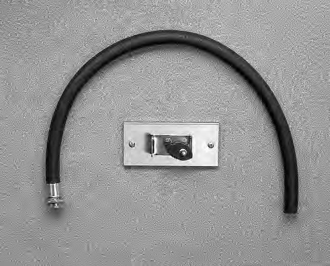 Spec Seq#: 99 HOSE AND HOSE BRACKET 832-AA FEATURES GENERAL: Long flexible, heavy duty 5 /8" rubber hose. Cloth reinforced with 3 /4" brass coupling at one end.