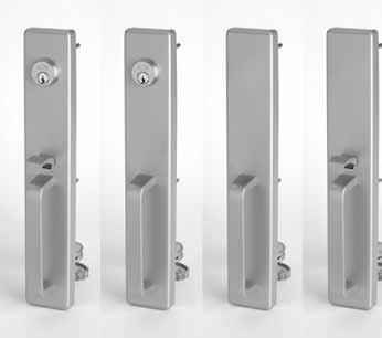 1 2 Sutro Projection: 3 13 16 Lever: 4 5 8 escutcheon: 2 3 4 x 9 3 4 (specify handing) brass and stainless finishes. Protected by easily replaceable shear pin.