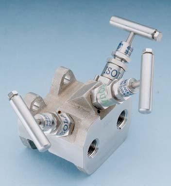Direct Mounting Barstock Body MX2A & MX3A Double isolate and equalise 3 valve manifold Direct mounting barstock body Female inlet (MX2A) or flanged inlet (MX3A) Flanged outlet on 54mm centres MODEL