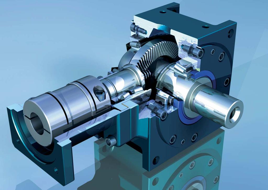 1. Newly designed Gleason hypoid gearing for the most exact regulating accuracy which allows the high transmission ratios of a bevel gear 2.
