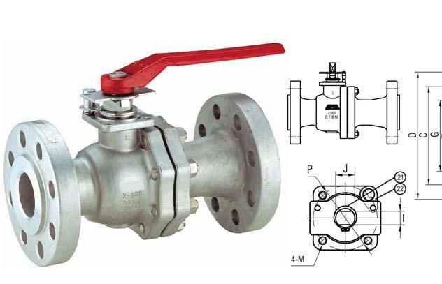 F-6-SS-F-N F Series Flanged Stainless Steel Ball Valves 3.13 Full port, Two piece body ANSI B16.