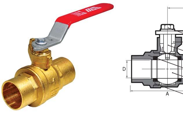 B-4 B Series Forged Brass Ball Valves 5.6 Forged 2 piece construction Full port ANSI B16.