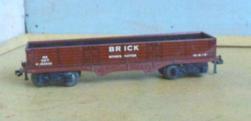 2.71 Hornby Dublo non-super-detail Wagons D1 (3-rail) Bogie High-Capacity Wagon 'Brick', lettered N.E.