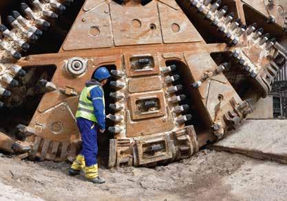 Photo: Herrenknecht TBM and EPB In tunneling the varying hardness of soil and rock layers mean that torque peaks are hard to predict.