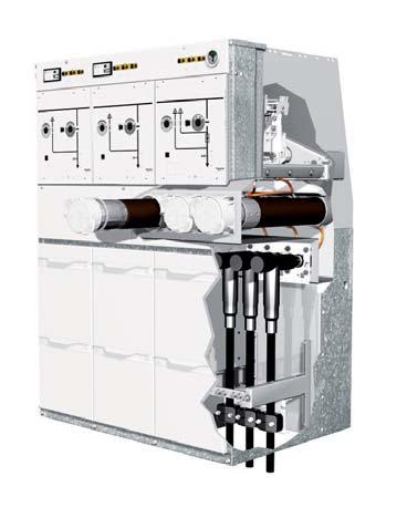 Illustration of an FBX-E Vacuum circuit-breaker function 1 Hermetically-sealed stainless steel tank filled