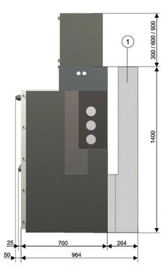 2 Front covers with / without hinges Right Left Fixed ball point for earthing connection and short circuiting device behind and in front of CTs D= 20