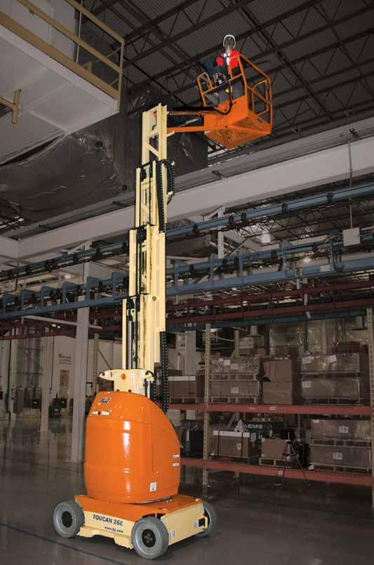 JLG Toucan Series MAST-STYLE BOOM LIFTS PUTS HARD TO REACH WITHIN REACH With the JLG Toucan vertical mast lift, you can meet your