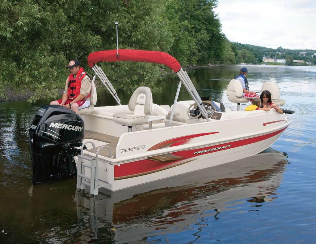 The perfect Deck Boat for your active family family Ventura 224 Shown in Regal Red 14 SPECIFICATIONS VENTURA 224 VENTURA 194 Center line 6.8 m (22-2 ) 5.8 m (19-2 ) Beam 2.5 m (97 ) 2.