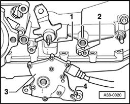 Page 34 of 44 38-34 - Rotate switch until the alignment hole -4- at switch housing can be fitted on the alignment pin -2- at transmission housing.