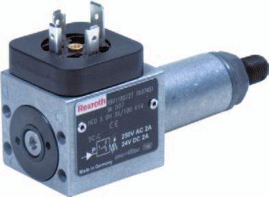 110 GoTo Europe Electronics Sensor technology and signal transmitters Hydro-electric piston type pressure switches HED 5 Component series 3X Maximum operating pressure 400 bar For flange connection 4