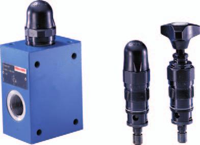 Pressure valves On/off valves GoTo Europe 61 Pressure relief valves, direct operated DBD Size 6 30 Component series 1X Maximum operating pressure 630 bar Maximum flow 330 l/min For subplate mounting