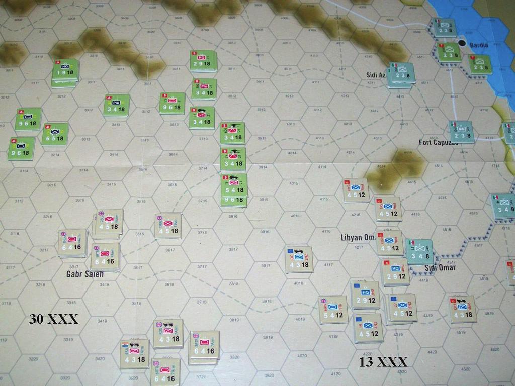 Turn Two (20-21 Nov 1941) 30 Corps begins operations. First, the 1 st South African Division launches an attack against the position at Bir el Gubi.