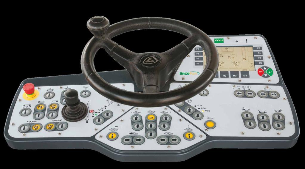 The ErgoPlus Paver Operator s Console Clear and Logical Arrangement of Controls The ErgoPlus paver operator s console has