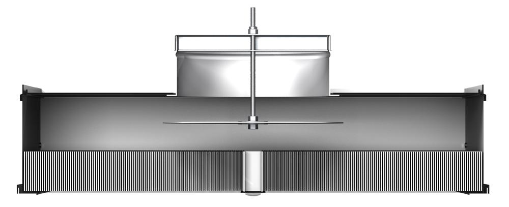 Butterfly damper with fixed distribution plate - providing even dispersion of supply airflow across the filter