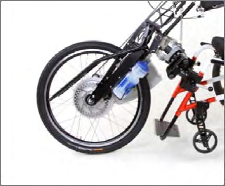 distance between the product wheel and wheelchair foot bed or the distance of the product's operating elements to the user's body.