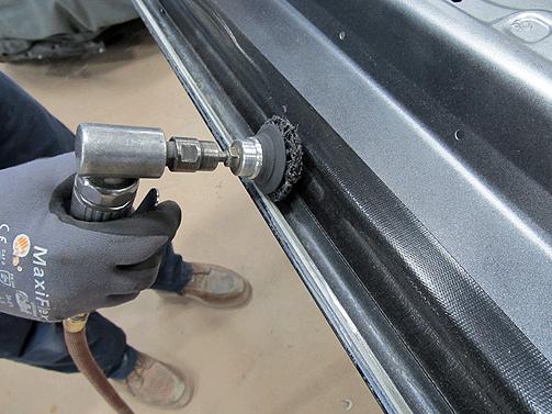 Ensure all of the rust is removed leaving clean bare metal.