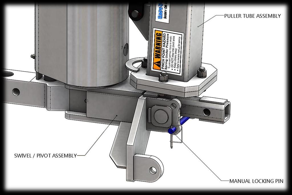 Safety Locks As a safety feature, Safe-T-Pull Compact s come equipped with manual puller arm locks (CP- 006). The Safe-T-Pull Compact may be locked into the raised postion.