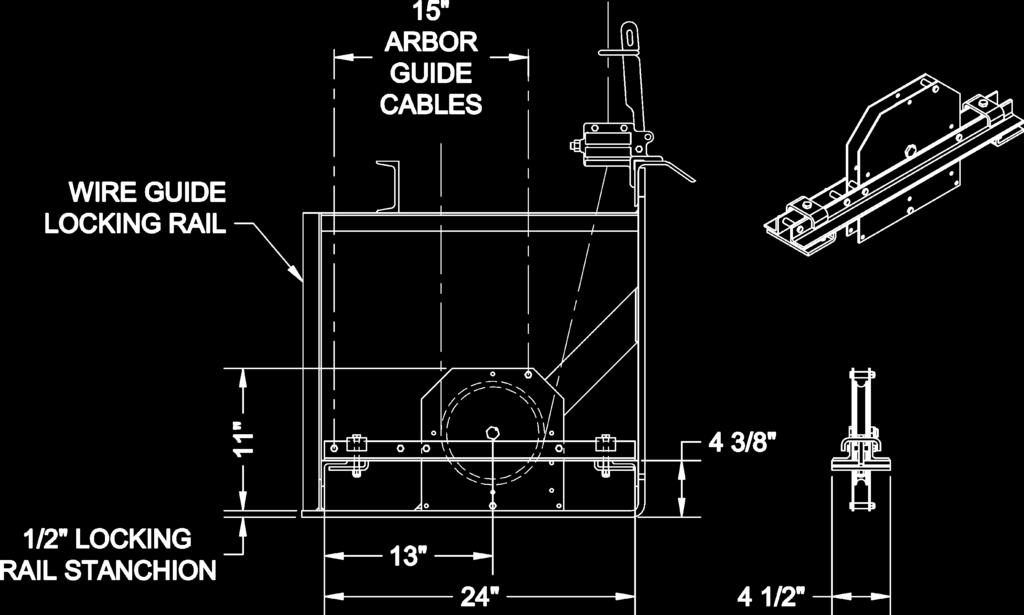 Manual Rigging Wire Guide Floor Blocks Wire Guide Floor Block 600-10855C75 Used with wire guide locking rail. Due to their limited travel, wire guided sets can use this economical fixed floor block.