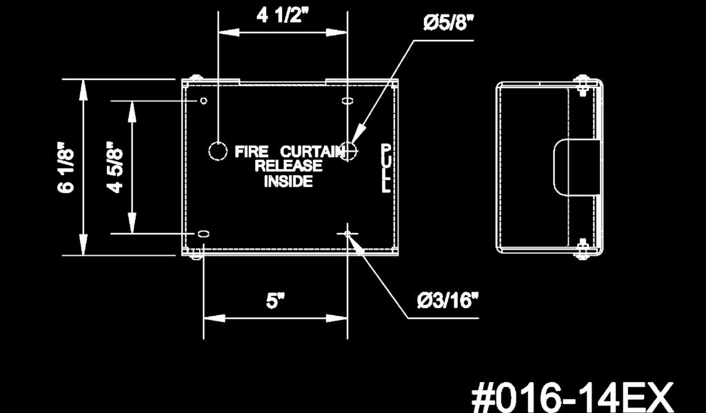 Fire Line Release 016-14L Fire Curtain Release Enclosure 016-14EX Enclosure Sturdy enclosure