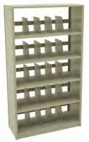 L&T PRECONFIGURED UNITS Open Shelf Filing, 64" High - 22 Gauge Shelves 7 SHELVES, 6 OPENINGS - MOBILE READY Uprights (Two Closed "L") (TS), with SHS supports at bottom level - MOBILE READY Upright
