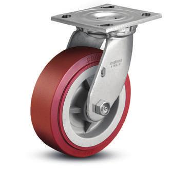 The heavier the load, the larger the wheel required for the caster. The weight of the load also influences the mobility of the wheel. Roller or ball bearings are recommended for loads over 400 pounds.