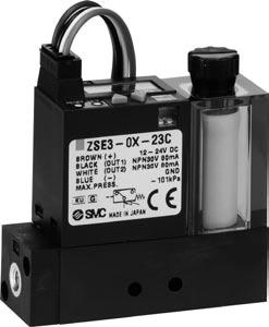 LCD Readout Digital Pressure Switch Series ZSE3 (For )/E3 (For Positive Pressure) For General Pneumatics The ZSE3/E3 series is to be discontinued.