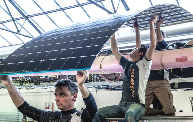Solvay technical developments on Solar Impulse 2 to support the flexing of the wings during flight and be transparent for all solar cells to capture the sun s energy.
