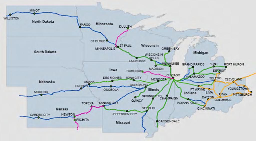 Working to implement a 21 st century passenger rail system by adding the Midwest Regional Rail