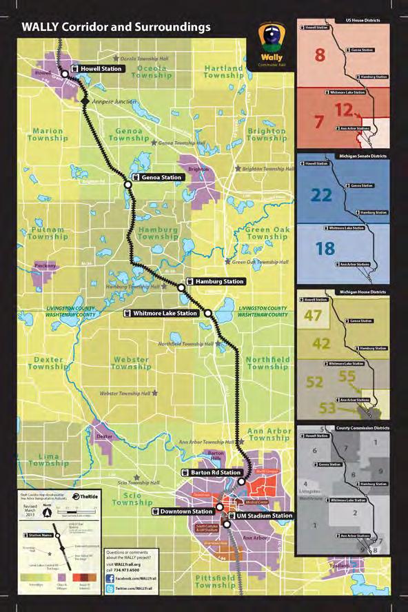 WALLY Commuter Rail Proposed 27-mile long north-south commuter rail service to connect Ann Arbor and Howell, with several intermediate stops Cost-effective alternative to ease traffic