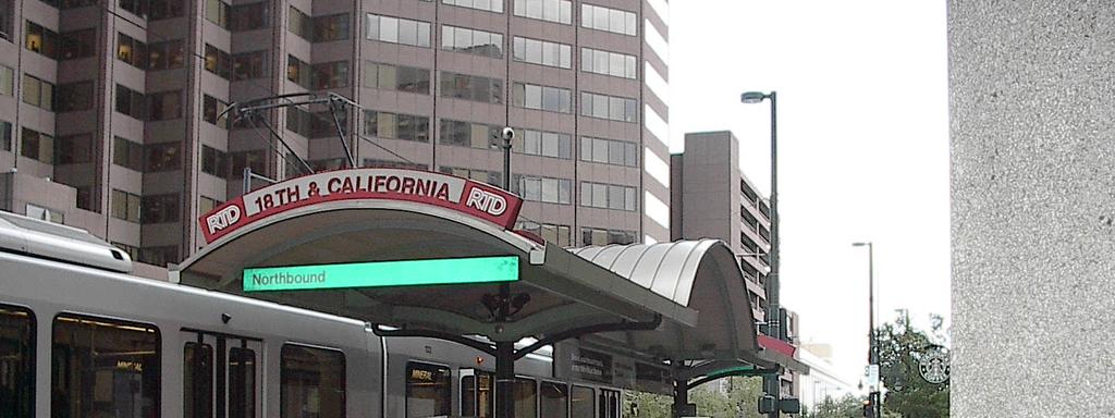 The photo above shows a typical station in downtown Denver where the platform is integrated with the sidewalk.