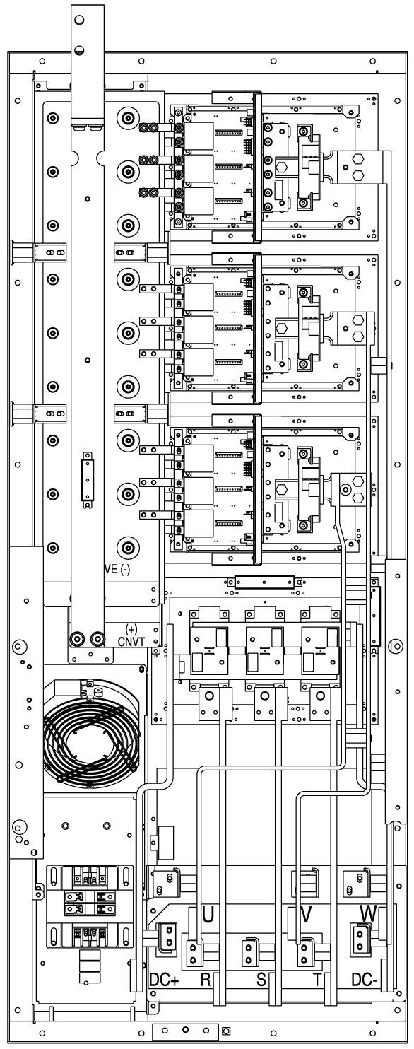 Chapter 1 Component Diagrams and Torque Specifications Drive Components Figure 1 - Frame 8 AC Drive Components Gate Interface Board (3) Drive Shown With Stacking Panel Removed Current Transducer (3)