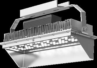 fluorescent high bays or flood lights. Construction - Extruded aluminum driver enclosure thermally isolated from light squares.