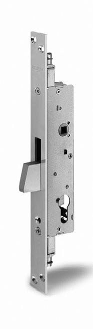 Locks for shutters zinc-plated front plate rods excursion 25 mm Unit price e Mortice lock for, SHUTTERS, operating with European profile cylinder. Deadbolt operated by handle. One throw lock.
