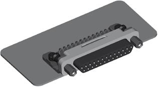 Mounting operations and hardware Option 2: Rear mounting on panel With additional mounting on PCB: combined Option 2 and Option 3 Jackpost for rear panel mounting Space Grade (SOURIAU P/N) Packaging