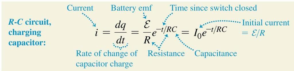 R-C circuits: Charging a capacitor: Slide 4 of 4 The current through the