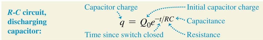 R-C circuits: Discharging a capacitor: Slide 3 of 4 The charge on the capacitor