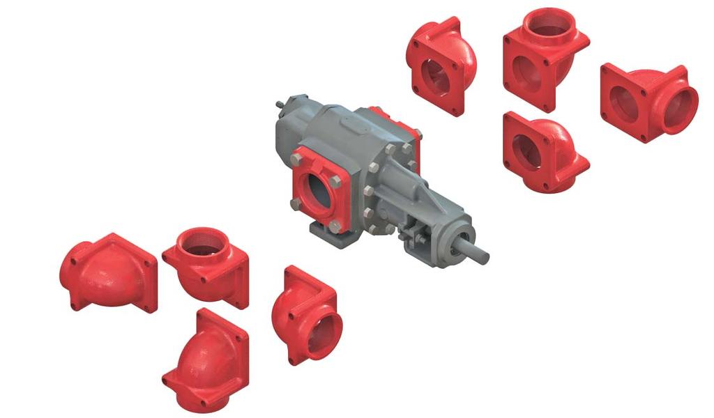 Flanges A variety of fittings makes these pumps adaptable to almost all mounting requirements.