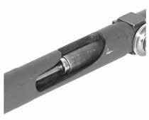 Cracks, chips, dents, or gouges on breech bolt locking surfaces and rounding/mutilation of the rear locking surface can damage the mating locking surfaces of the barrel socket.