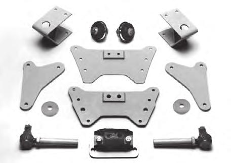 1941-1948 FORD ENGINE MOUNTING KIT Fits small block Ford V8 into 1941-1948 Ford car. Includes bolt-on frame adapters, C.E. engine side mounts, thru bolt cushion set, bolts and instructions.