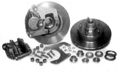 No machining or modification needed for installation on the original Ford spindles. Kit includes caliper brackets, hardware, rotors, calipers with pads, bearings and seals. Modification to C.E.