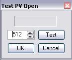 Set PV open position Clicking on Test Open button opens Test Open window. Function is active when PC-USB programmer and control unit are connected.