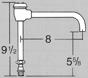 connection. The Type B spouts accept aerators with a 3/8 male pipe size connection.