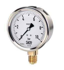 Bourdon tube pressure gauges, marine version MRE-M, nominal size 6 and 00 mm SIKA manometers with 6 or 00 mm stainless steel cases in marine design are high-quality manometers that we produce in