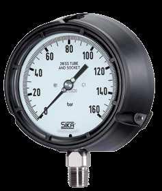 Bourdon tube pressure gauges, US process version Type MRP, nominal size 4½ Version according to US standard, specifically designed for process applications in the chemical industry and in oil and gas