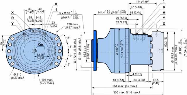 POCLAIN HYDRAULICS Modular hydraulic motorsmse03 WHEEL MOTOR Dimensions for standard (1110) 2-displacement motor 26