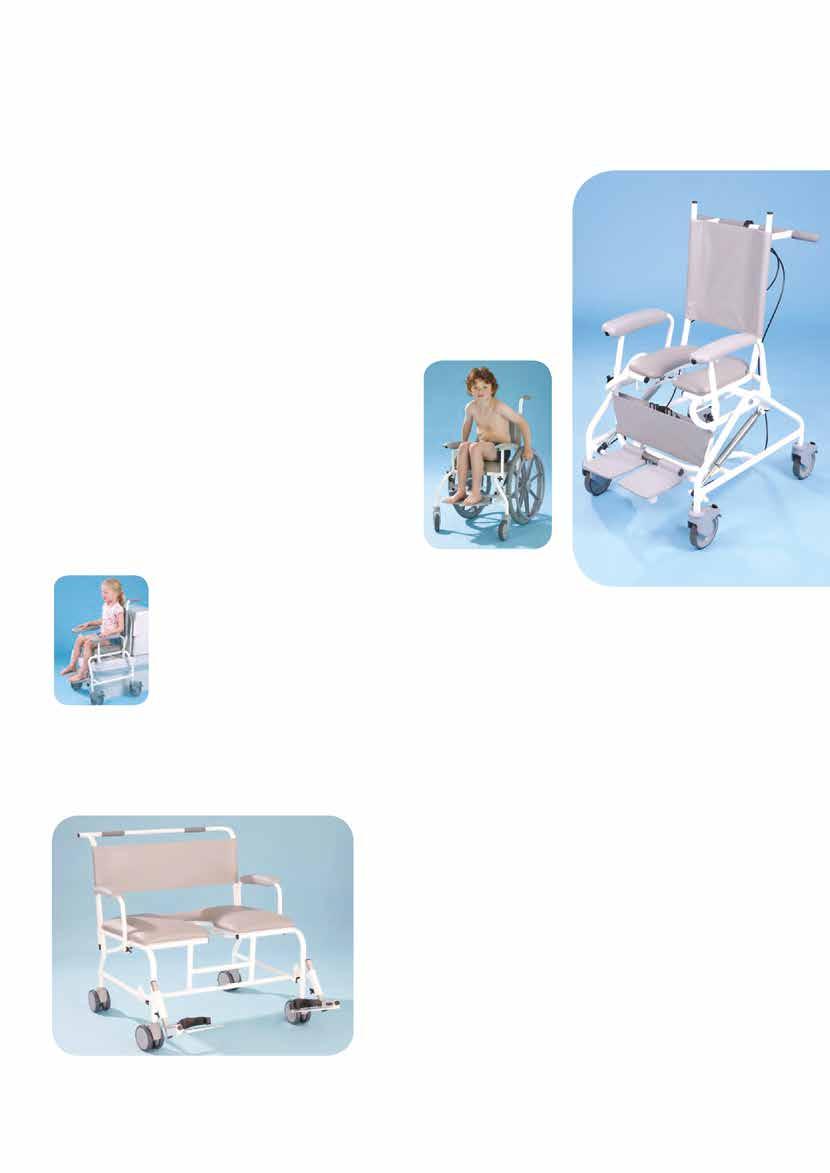Paediatric The Freeway Paediatric Shower Chair range features a seat width of 360mm and a seat depth of 325mm.